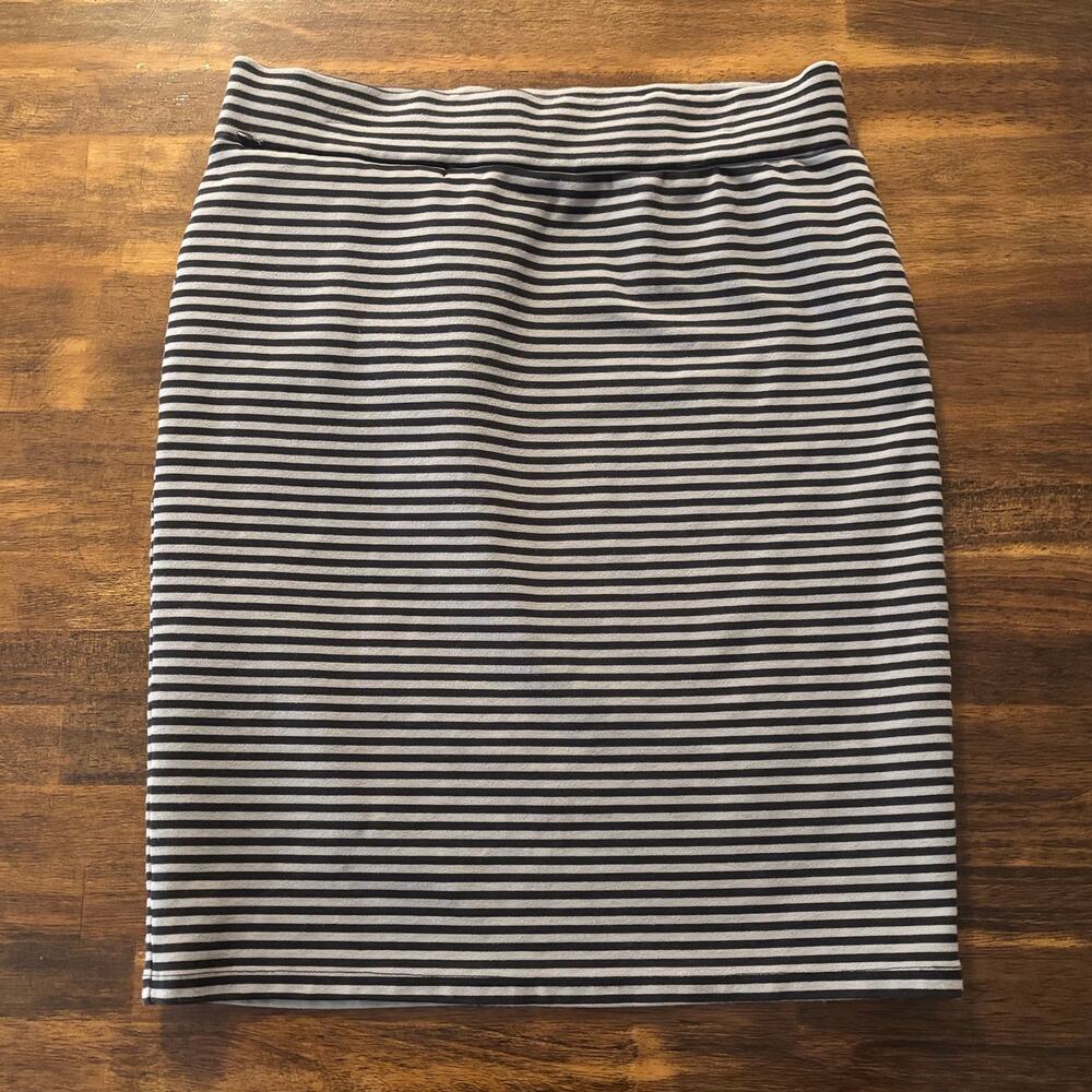 Toad & Co Women's Small Paseo Skirt Pencil Stretch Pull On Striped Elastic Waist